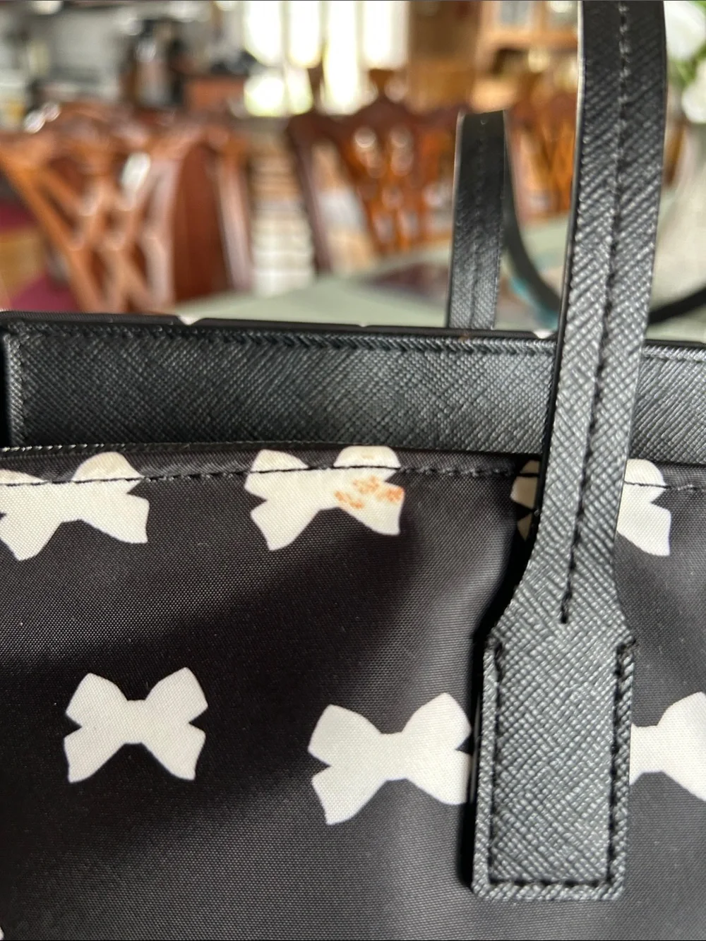 kate spade Black and White Bow Print Tote